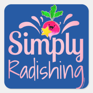 Gewoon Radishing - Punny Garden Vierkante Sticker