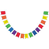 Gewoon RAINBOW-kleuren en jouw tekst: NIEUW JAAR V Vlaggetjes (Alle)