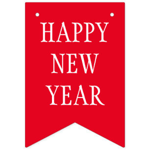 Gewoon RAINBOW-kleuren en jouw tekst: NIEUW JAAR V Vlaggetjes