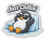 GEWOON RELAXEN PINGUÏN Worpkussen Sticker (Voorkant)