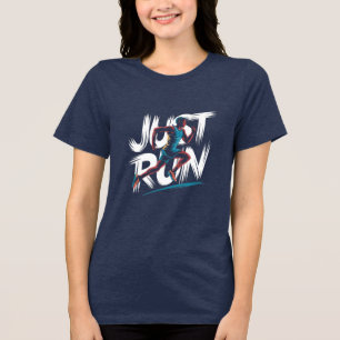Gewoon rennen, een quote damesshirt Tri-Blend shirt