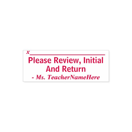 Gewoon "Review, Initiaal en terugkeer alstublieft" Zelfinktende Stempel (Design)