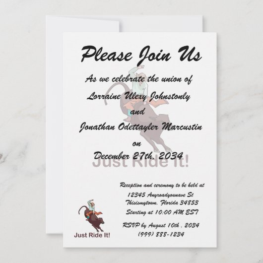 Gewoon Ride it Cowboy en Bull Kaart (Voorkant)