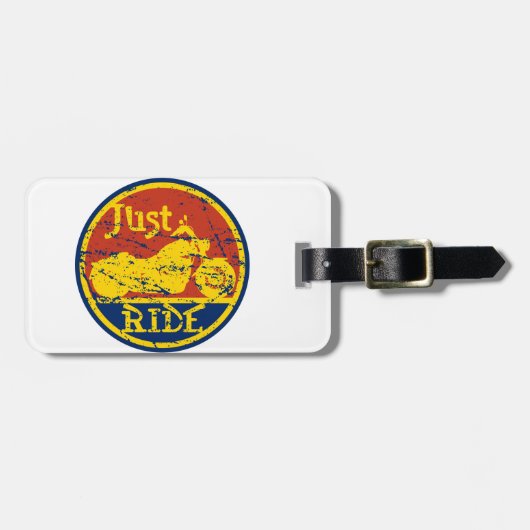 Gewoon Ride Motorcycli Red Blue en Geel Bagagelabel (Voorkant horizontaal)