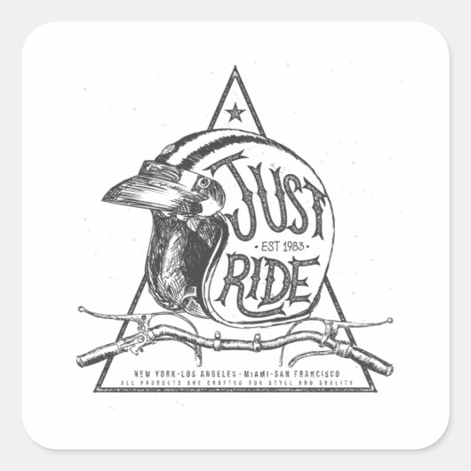 Gewoon rijden helm met handvat bar en demper vierkante sticker (Voorkant)