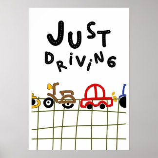 Gewoon Rijden - Met de Hand Getekende Roadtrip Est Poster