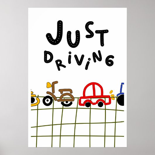 Gewoon Rijden - Met de Hand Getekende Roadtrip Est Poster (Voorkant)