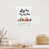 Gewoon Rijden - Met de Hand Getekende Roadtrip Est Poster (Keuken)