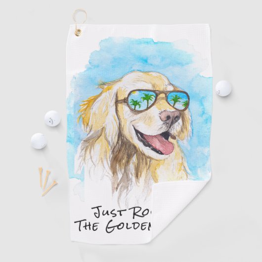 Gewoon rocken de gouden jaren grappige Pun pensioe Golfhanddoek (Insitu)