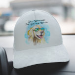 Gewoon rocken de gouden jaren grappige Pun pensioe Trucker Pet<br><div class="desc">Grappig pensioengeschenk met een coole golden retriever op een tropisch strand. Origineel ontwerp gemaakt van een van onze handgeschilderde waterverven.</div>