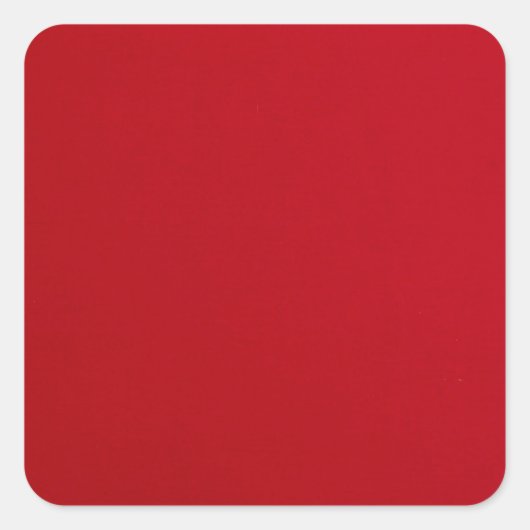 Gewoon rode kleur vierkante sticker (Voorkant)