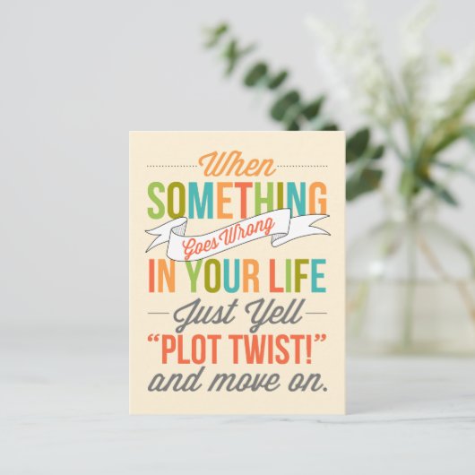 Gewoon roepen: "Plot Twist!" En ga op Briefkaart (Staand voorkant)