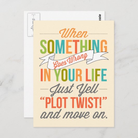 Gewoon roepen: "Plot Twist!" En ga op Briefkaart (Voorkant / Achterkant)