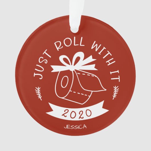 Gewoon Rollen Met Het Grappige Covid Kerstmis Ornament (voorkant)