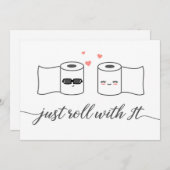 Gewoon rollen met het uitgestelde bruiloft aankond kaart (Voorkant / Achterkant)