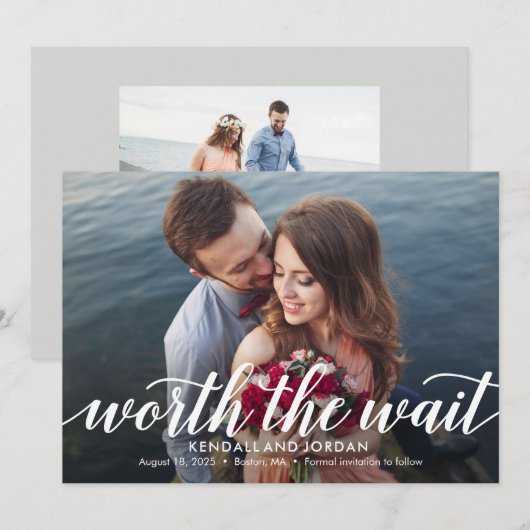 Gewoon romantische bewerkbare KLEUR Opslaan van de Bedankkaart (Voorkant / Achterkant)