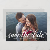 Gewoon romantische bewerkbare kleur Sla de datum K Bedankkaart (Voorkant / Achterkant)