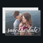 Gewoon romantische bewerkbare kleur Sla de datum K Bedankkaart<br><div class="desc">Moderne en stijlvolle sla de datumkaart op. Ontworpen door ©Berry Berry Sweet . Afdrukbare digitale bestanden zijn beschikbaar! Bezoek onze website op www.berryberrysweet.com voor meer informatie!</div>