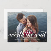 Gewoon romantische bewerkbare kleur Sla de datum o Briefkaart (Voorkant / Achterkant)