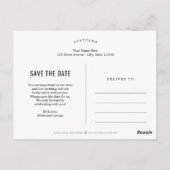 Gewoon romantische bewerkbare kleur Sla de datum o Briefkaart (Achterkant)