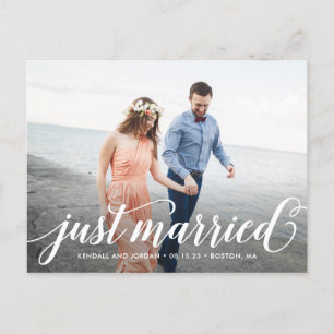 Gewoon romantische bruiloft aankondiging Briefkaar Briefkaart