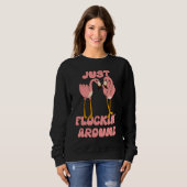 Gewoon rondfladderen Grappige Flamazing Flamingo D Trui (Voorkant volledig)