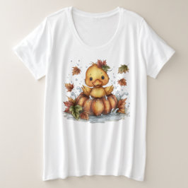 Gewoon rondhangen, Fall Duck speelt in pompoen Grote Maat T-shirt