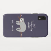 Gewoon rondhangen leuke lichte cartoon luiaard Case-Mate iPhone case (Achterkant (horizontaal))