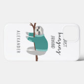 Gewoon rondhangen leuke lichte cartoon luiaard Case-Mate iPhone case (Achterkant (horizontaal))