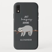 Gewoon rondhangen leuke lichte cartoon luiaard Case-Mate iPhone case (Achterkant)