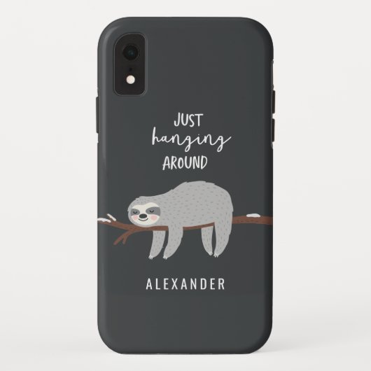 Gewoon rondhangen leuke lichte cartoon luiaard Case-Mate iPhone case (Achterkant)