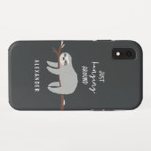 Gewoon rondhangen leuke lichte cartoon luiaard Case-Mate iPhone case (Achterkant (horizontaal))