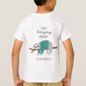 Gewoon rondhangen luiaard blauwgroen t-shirt (Achterkant)