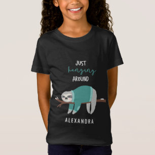 Gewoon rondhangen luiaard blauwgroen t-shirt