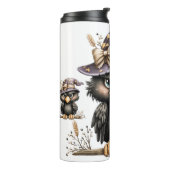 Gewoon rondhangen, mysterieuze, ondeugende Crow. Thermosbeker (Gedraaid links)