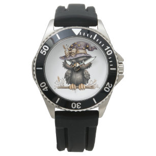 Gewoon rondhangen, Mysterieuze, ondeugende Kraai. Horloge