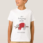 Gewoon rondhangen rond rood t-shirt (Voorkant)