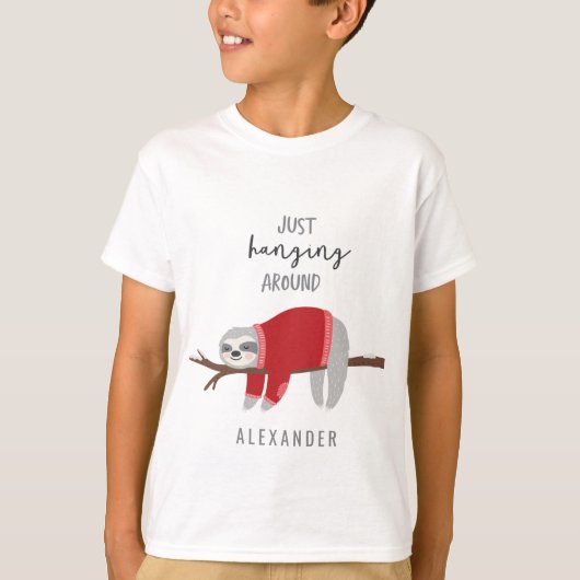 Gewoon rondhangen rond rood t-shirt (Voorkant)