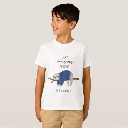 Gewoon rondhangen rondom de blauwe sloep t-shirt (Voorkant volledig)
