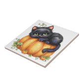 Gewoon rondhangen, Rustende Kitten In Pompoen Tegeltje (Zijkant)