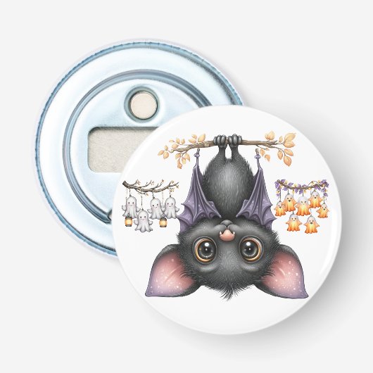 Gewoon rondhangen, vleermuizen button flesopener (Voorkant)