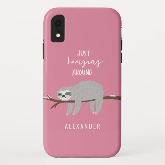 Gewoon rondhangende leuke heldere cartoon luiaard Case-Mate iPhone case (Achterkant)