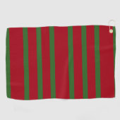 Gewoon Rood en groen Vrolijk kerstpatroon Golfhanddoek (Horizontaal)