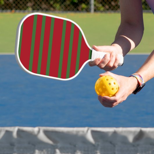 Gewoon Rood en groen Vrolijk kerstpatroon Pickleball Paddle (Insitu)