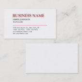 Gewoon rood en wit, stijlvol Visitekaartje van Man (Voorkant / Achterkant)