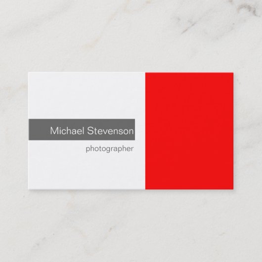 Gewoon rood grijs wit fotografie Visitekaartje (Voorkant)