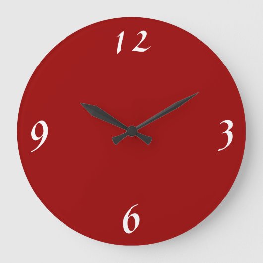 Gewoon rood met witte >Minimale wandklokken (Voorkant)