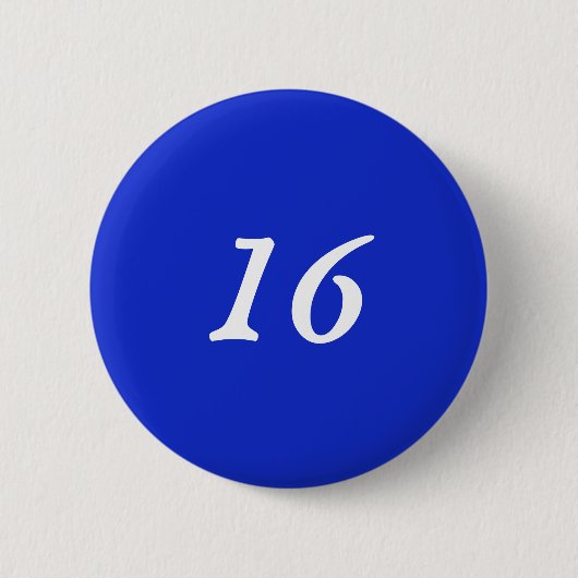 Gewoon Royal Blue 16 Ronde Button 5,7 Cm (Voorkant)