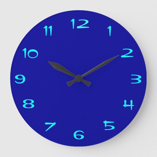Gewoon Royal Blue en Aqua > Gewoon RoundClocks Grote Klok (Voorkant)