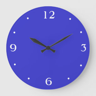 Gewoon Royal Blue en white> Plain Kitchen Clocks Grote Klok